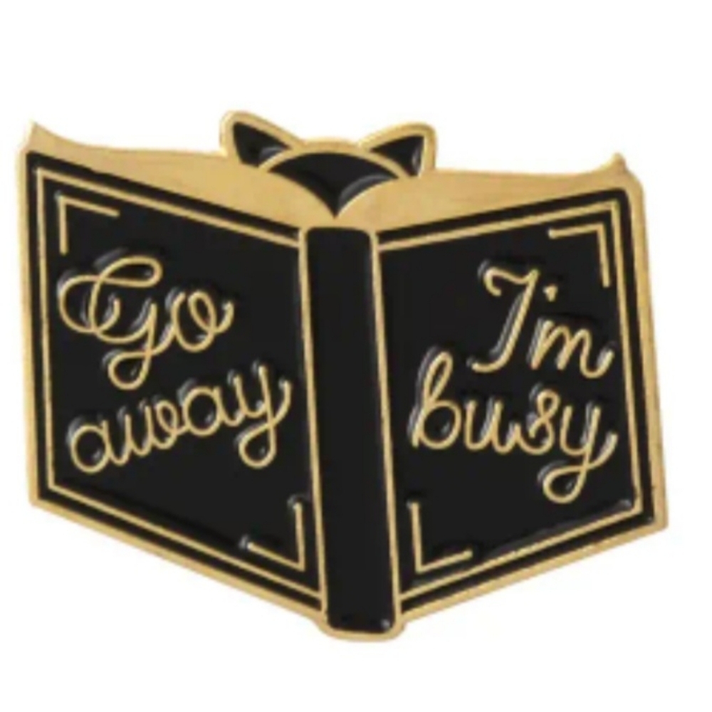 Go Away I'm Busy Tack Pin 0.83 x 0.9'